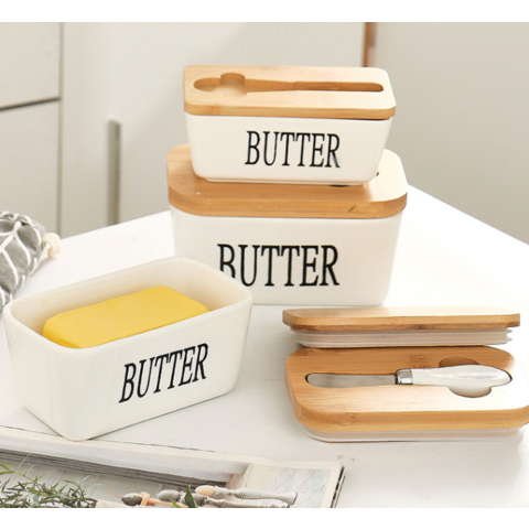 Ceramic Butter Box | Butter Keeper | Elegant Butter Dish | Butter Storage Container