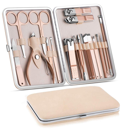 18-in-1 Multi-Tool Set | Rose Gold Tool Kit | Stainless Steel Tool Set | Compact Repair Tool Kit