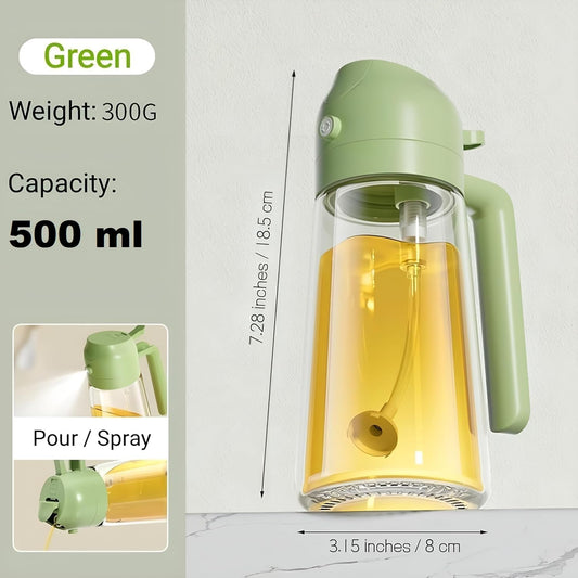 Oil Sprayer | 2-in-1 Olive Oil Dispenser & Sprayer | Dual-Use Oil Vinegar Bottle | Kitchen Oil Pot | Glass Oil Sprayer Bottle | Cooking Oil Spray Dispenser