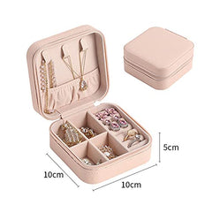 jewellery Organiser PU Leather Zipper Portable Storage Box
