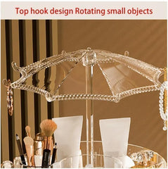 Umbrella Shaped Dust-proof Cover Transparent Rotating Cosmetic Storage