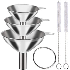 Steel Funnel 3Pcs With Brush Set