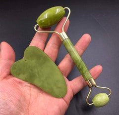 jade roller 2 marble flawless facial with stone and gua sha set