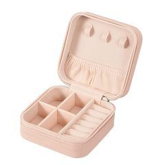 jewellery Organiser PU Leather Zipper Portable Storage Box