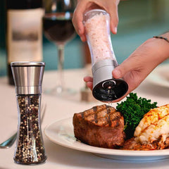 Hand Paper Grinder (Plastic) – Easy & Efficient! Yugefom Salt and Pepper Grinder Tall Size - Black, Manual, Glass Material - Adjustable Coarseness - Fits in Home,Kitchen,Barbecue