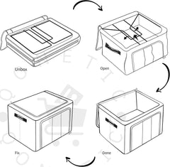 Foldable Box Steel Frame Collapsible Wardrobe Storage