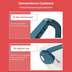 StarAndDaisy Bath Tub for Baby 0-3 Years/Foldable Bathtub for Kids with Space Saving, Newborn Baby Folding Bathing Tub Girls & Boys with Soap Tray, Easy to Store (BT-Blue)