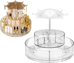 Umbrella Shaped Dust-proof Cover Transparent Rotating Cosmetic Storage