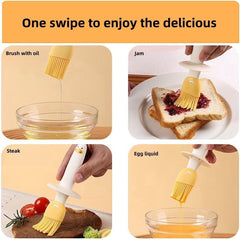 Oil Dispenser | Silicone Brush Oil Bottle | High-Temperature Resistant Oil Dispenser | Glass Oil Bottle | BBQ Oil Brush Bottle | Cooking Oil Dispenser