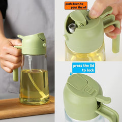 Oil Sprayer | 2-in-1 Olive Oil Dispenser & Sprayer | Dual-Use Oil Vinegar Bottle | Kitchen Oil Pot | Glass Oil Sprayer Bottle | Cooking Oil Spray Dispenser