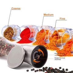 Hand Paper Grinder (Plastic) – Easy & Efficient! Yugefom Salt and Pepper Grinder Tall Size - Black, Manual, Glass Material - Adjustable Coarseness - Fits in Home,Kitchen,Barbecue