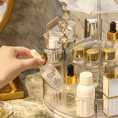Umbrella Shaped Dust-proof Cover Transparent Rotating Cosmetic Storage