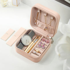 jewellery Organiser PU Leather Zipper Portable Storage Box