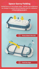 StarAndDaisy Bath Tub for Baby 0-3 Years/Foldable Bathtub for Kids with Space Saving, Newborn Baby Folding Bathing Tub Girls & Boys with Soap Tray, Easy to Store (BT-Blue)