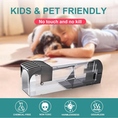 Mouse Traps Box | No-Kill Rat Trap | Humane Mice Catcher | Reusable Mouse Trap Cage | Safe for Pets & Kids