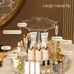 Umbrella Shaped Dust-proof Cover Transparent Rotating Cosmetic Storage