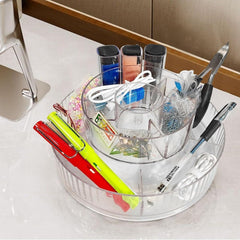 Umbrella Shaped Dust-proof Cover Transparent Rotating Cosmetic Storage