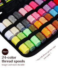 Sewing Kit with Case Portable Sewing Supplies for Home Traveler, Adults, Beginner, Emergency, Kids Contains Thread, Scissors, Needles, Measure, Black