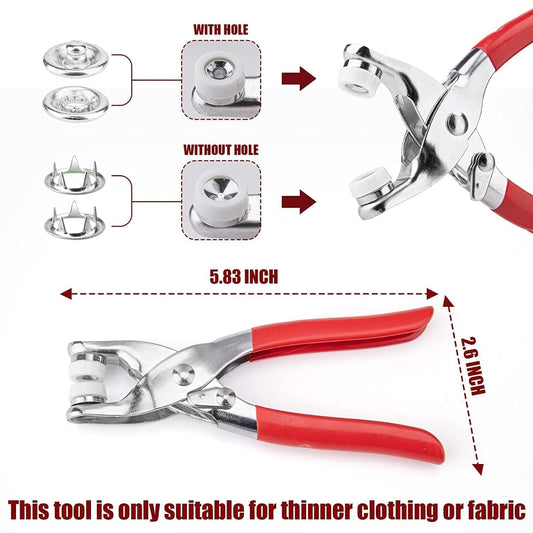 Grommet Eyelet Pliers Kit, Metal Eyelets with Washers in Gold/Silver, Portable Eyelet Grommet Hand Press 1/4 Inch 6mm Grommet Tool Kit for Leather/Belt/Shoes/Cloths