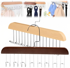 MULTI PURPOSE 8 HOOK WOODEN HANGERS